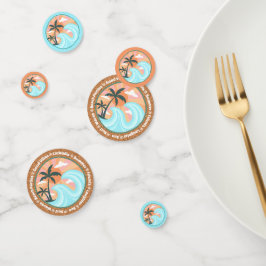 トロピカルハワイアンアイランドパームツリーズオンフェイクコルク コンフェッティ