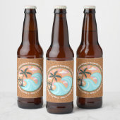 トロピカルハワイアンアイランドパームツリーズオンフェイクコルク ビールラベル (ボトル)