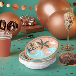 トロピカルハワイアンアイランドパームツリーズグッドビベス ペーパーボウル