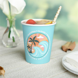 トロピカルハワイアンアイランドパームツリーズグッドビベス 紙コップ