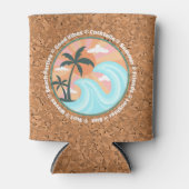 トロピカルハワイアンアイランドパームツリーズグッドビベス 缶クーラー (正面)