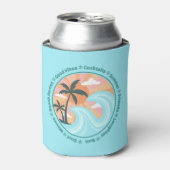 トロピカルハワイアンアイランドパームツリーズグッドビベス 缶クーラー (缶正面)