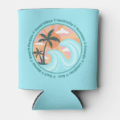 トロピカルハワイアンアイランドパームツリーズグッドビベス 缶クーラー (正面)