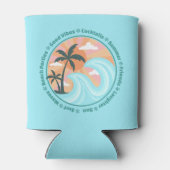 トロピカルハワイアンアイランドパームツリーズグッドビベス 缶クーラー (裏面)