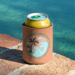 トロピカルハワイアンアイランドパームツリーズグッドビベス 缶クーラー