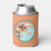 トロピカルハワイアンアイランドパームツリーズグッドビベス 缶クーラー (缶正面)