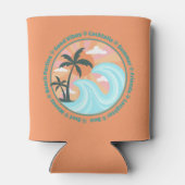 トロピカルハワイアンアイランドパームツリーズグッドビベス 缶クーラー (裏面)