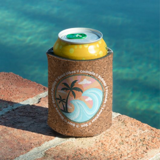 トロピカルハワイアンアイランドパームツリーズグッドビベス 缶クーラー (インサイチュ プール)