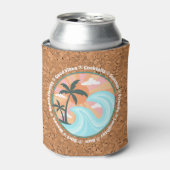 トロピカルハワイアンアイランドパームツリーズグッドビベス 缶クーラー (缶正面)