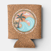 トロピカルハワイアンアイランドパームツリーズグッドビベス 缶クーラー (裏面)