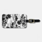 トロピカルハワイアンアイランド白黒 パーソナライズされた ラゲッジタグ (正面横)