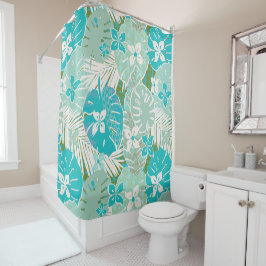 トロピカルハワイアンアロハプリント シャワーカーテン