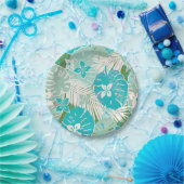 トロピカルハワイアンアロハプリント ペーパープレート (パーティー)