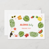 トロピカルハワイアンアロハベビーシャワー サンキューカード (正面/裏面)