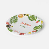 トロピカルハワイアンアロハベビーシャワー ペーパープレート (アングル)