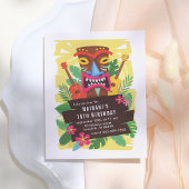 トロピカルハワイアンウクレレ&ティキルアウ（ハワイ式宴会）誕生日 インビテーションポストカード