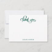 トロピカルハワイアングリーンエキゾチックフローラ サンキューカード (正面)