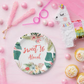 トロピカルハワイアンスウィート16誕生日紙プレート ペーパープレート (パーティー)