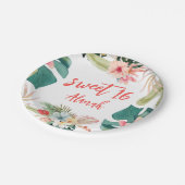 トロピカルハワイアンスウィート16誕生日紙プレート ペーパープレート (アングル)