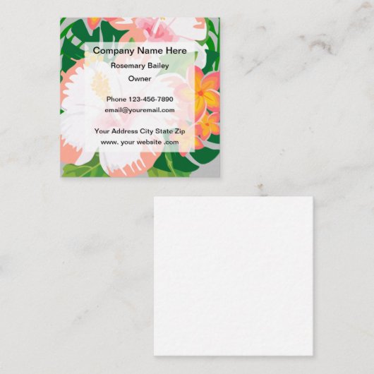 トロピカルハワイアンスタイルトラベル スクエア名刺 (正面/裏面)