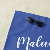 トロピカルハワイアンテキストフラワーピースラブネーム ビーチタオル (インサイチュ)