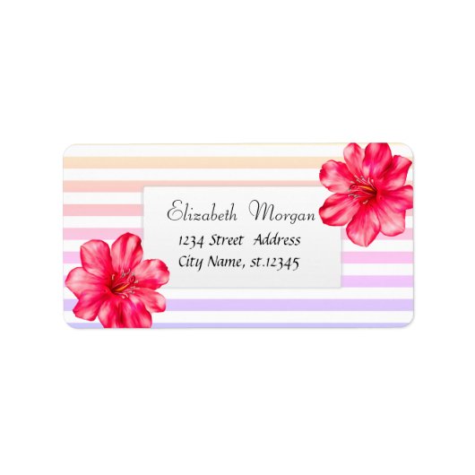 トロピカルハワイアンハイビスカスストライプ、 ラベル (正面)