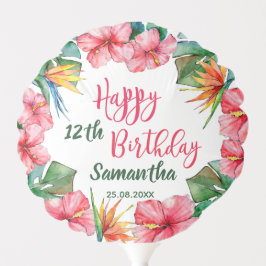 トロピカルハワイアンハイビスカスハッピーバースデー バルーン