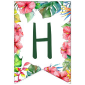 トロピカルハワイアンハイビスカスハッピーバースデー バンティングフラッグ (第2の旗)