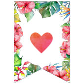 トロピカルハワイアンハイビスカスハッピーバースデー バンティングフラッグ (第1の旗)