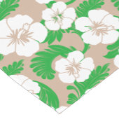 トロピカルハワイアンハイビスカスフローラカーキベージュ ショートテーブルランナー (コーナー)