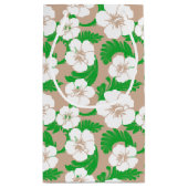 トロピカルハワイアンハイビスカスフローラカーキベージュ スモールペーパーバッグ (裏面)