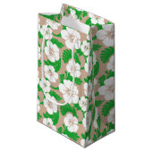 トロピカルハワイアンハイビスカスフローラカーキベージュ スモールペーパーバッグ (正面アングル)