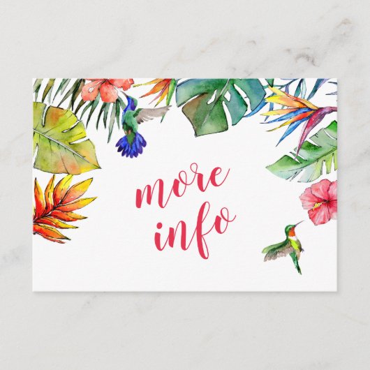 トロピカルハワイアンハイビスカス詳細結婚情報 エンクロージャーカード (正面)