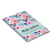 トロピカルハワイアンハイビスカス&パームリーフウォーターカラー ノートブック (右側)