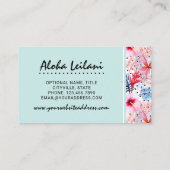 トロピカルハワイアンハイビスカス&パームリーフウォーターカラー 名刺 (裏面)