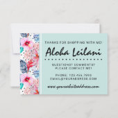 トロピカルハワイアンハイビスカス&パームリーフサンキュー サンキューカード (裏面)