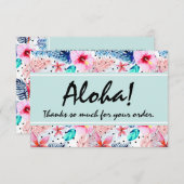 トロピカルハワイアンハイビスカス&パームリーフサンキュー サンキューカード (正面/裏面)