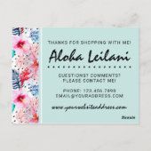 トロピカルハワイアンハイビスカス&パームリーフサンキュー ポストカード (裏面)