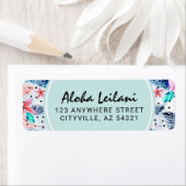 トロピカルハワイアンハイビスカス&パーム差出人住所 ラベル (インサイチュ)