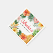 トロピカルハワイアンバースデーパーティナプキンス スタンダードカクテルナプキン (角)