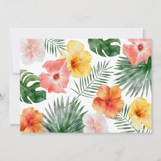 トロピカルハワイアンバースデーパーティフォト招待状 招待状 (裏面)