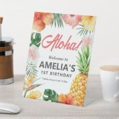 トロピカルハワイアンバースデーパーティーウェルカムサイン 台座サイン (インサイチュ)