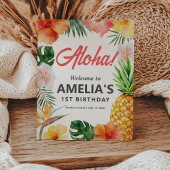 トロピカルハワイアンバースデーパーティーウェルカムサイン 台座サイン