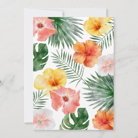 トロピカルハワイアンバースデーパーティーサンキューカード サンキューカード (裏面)