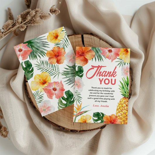 トロピカルハワイアンバースデーパーティーサンキューカード サンキューカード