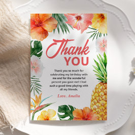 トロピカルハワイアンバースデーパーティーサンキューカード サンキューカード