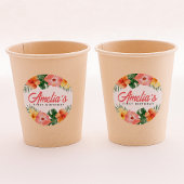 トロピカルハワイアンバースデーパーティーラウンドステッカー ラウンドシール