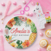 トロピカルハワイアンバースデーパーティー紙プレート ペーパープレート (パーティー)