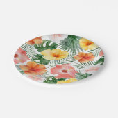 トロピカルハワイアンバースデーパーティー紙プレート ペーパープレート (アングル)