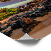 トロピカルハワイアンパームツリーサンディビーチパラダイス ポスター (角)